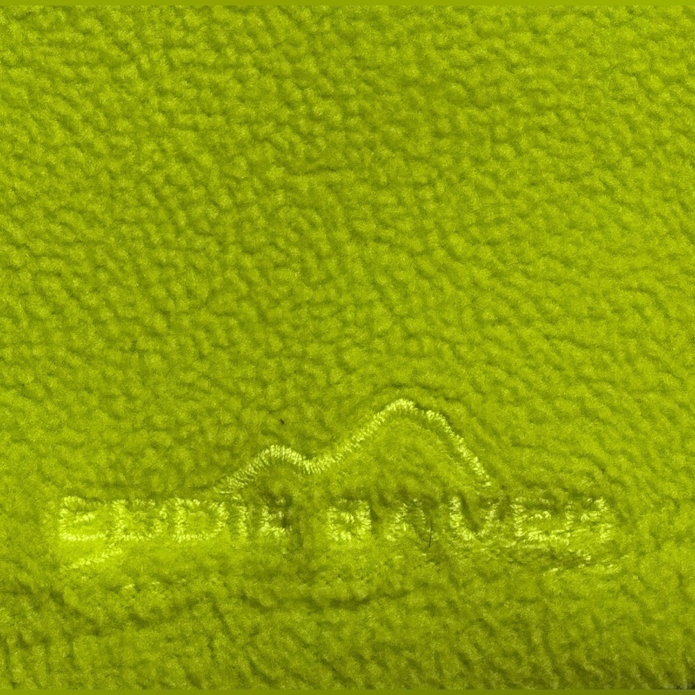 Eddie Bauer 1/4 Zip Pullover Fleece Lime Green Blue Women size Small - Picture 5 of 8